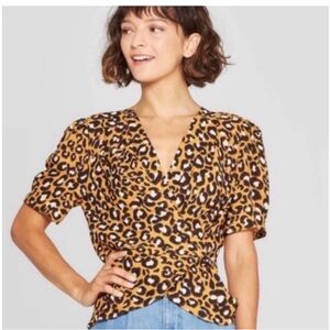 Who What Wear Animal Print Blouse